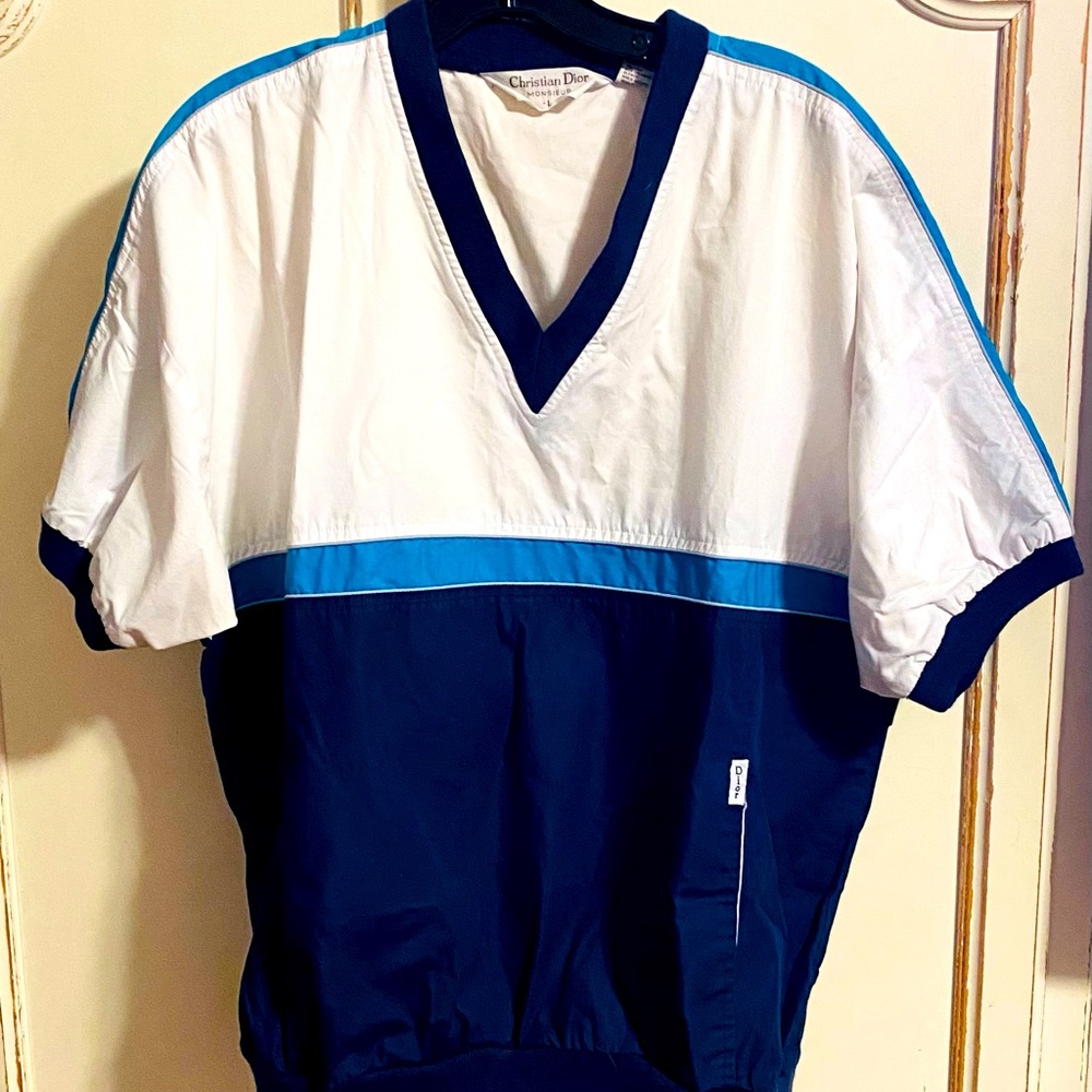 Vintage Christian Dior summery short sleeve v neck shirt with pockets